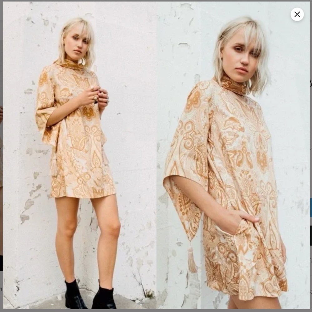 Novella Royale | Hermosa Mini Dress in Peach Paisley, Sz M ♥ Like new! - Picture 2 of 9
